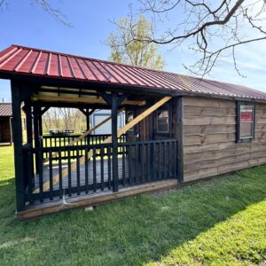 10X26 RUSTIC CABIN/ GAZEBO COMBO